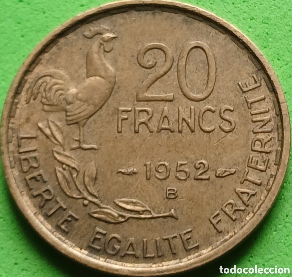 Monedas antiguas de Europa: Francia 20 francos 1952 B Beaumont-le-Roger km#917