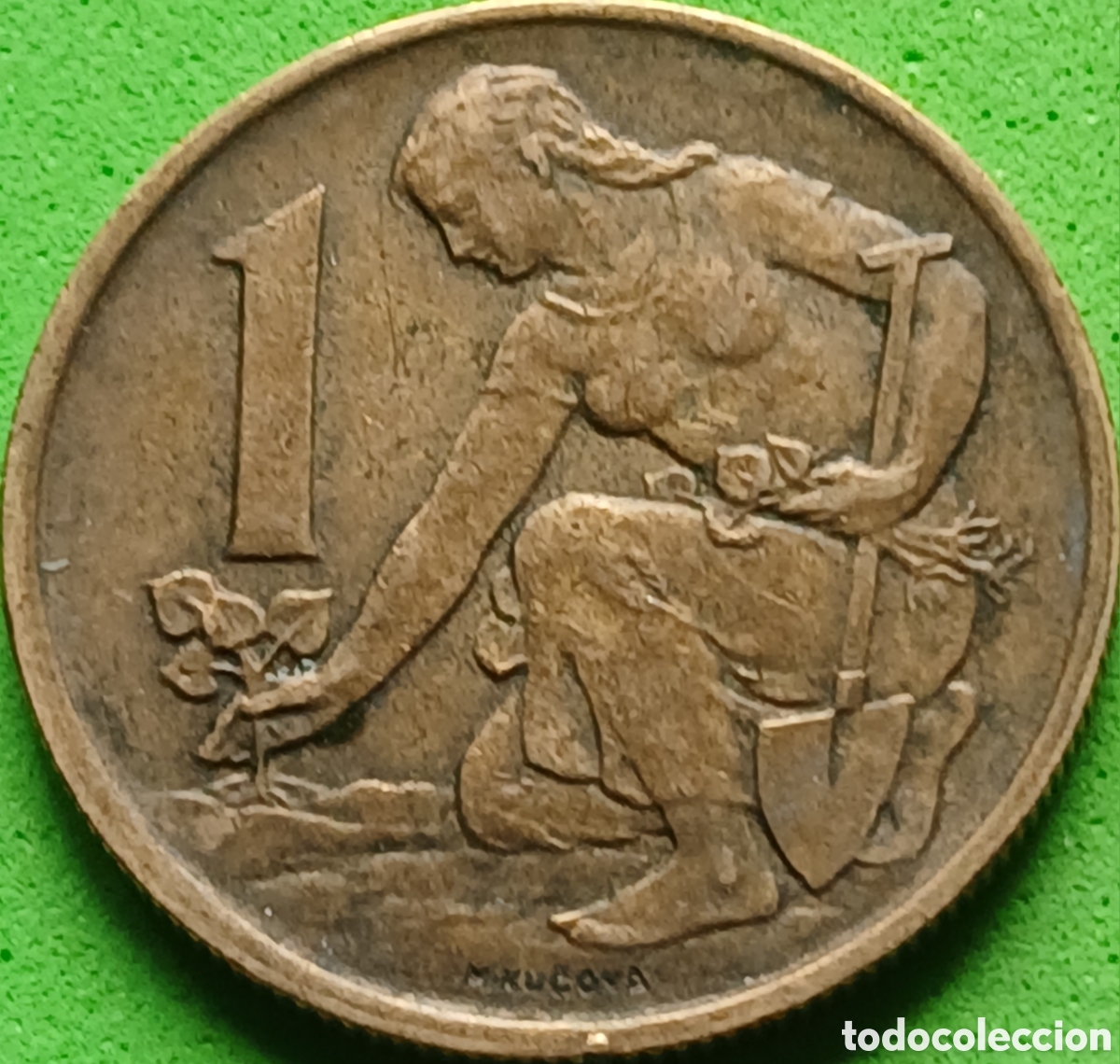 Monedas antiguas de Europa: Checoslovaquia 1 corona 1970 km#50