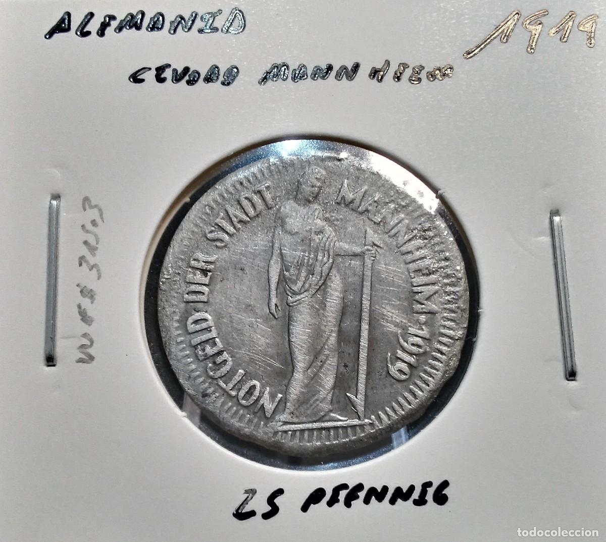 Monedas antiguas de Europa: ALEMANIA (NOTGELDS) CIUDAD DE MANNHEIM 25 PENIQUES / PFENNIG 1919 WF#315.3