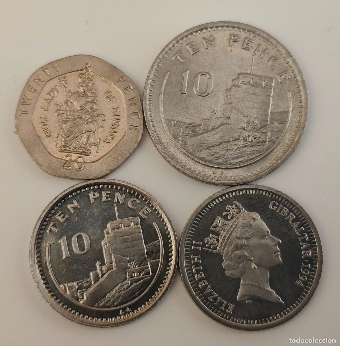 Monedas antiguas de Europa: LOTE DE MONEDAS DE GIBRALTAR - 10 P 1991 1994 (2) - 20 P 1988