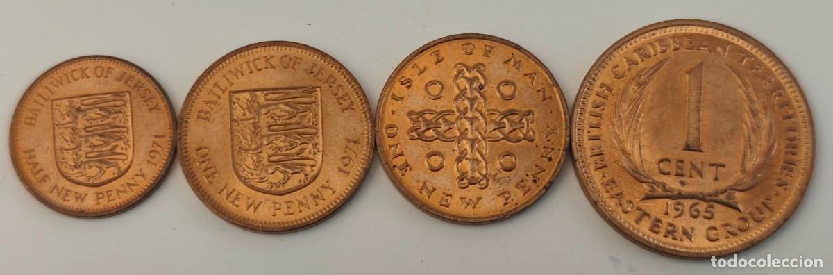 Monedas antiguas de Europa: LOTE DE MONEDAS - CARIBE BRITANICO 1 C 1965 - ISLA DE MAN 1 P 1971 - BAILIWICK JERSEY 1/2 Y 1 P 1971