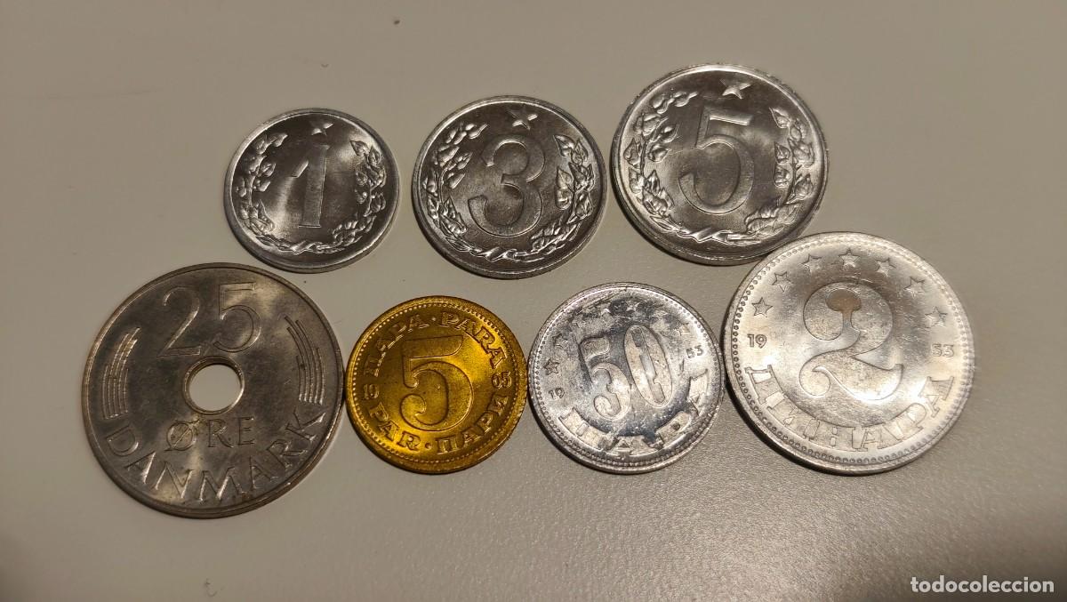 Monedas antiguas de Europa: LOTE DE MONEDAS - CHECOSLOVAQUIA 1-2-3 1963 DINAMARCA 25 ORE 1976 YUGOSLAVIA 5 P 1965 50 P 2 D 1953