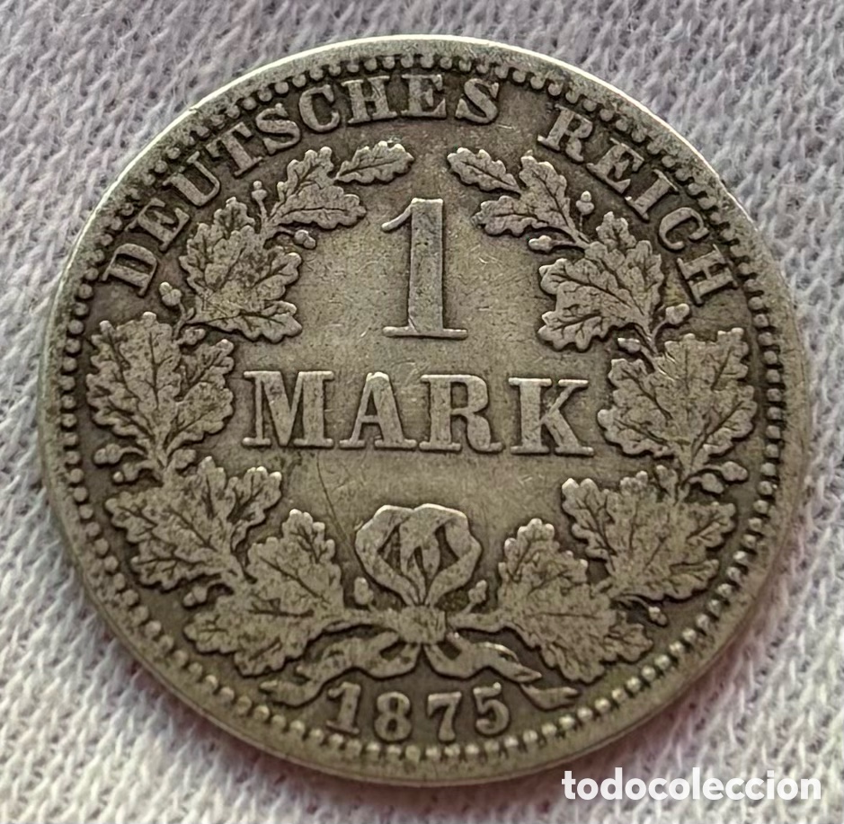 Monedas antiguas de Europa: Moneda PLATA ALEMANIA 1 Marco 1875-A. Mark