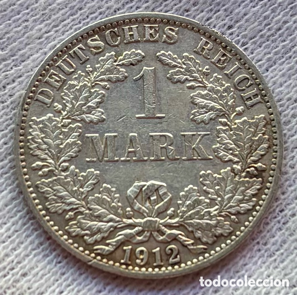 Monedas antiguas de Europa: Moneda PLATA ALEMANIA 1 Marco 1912-A. Mark