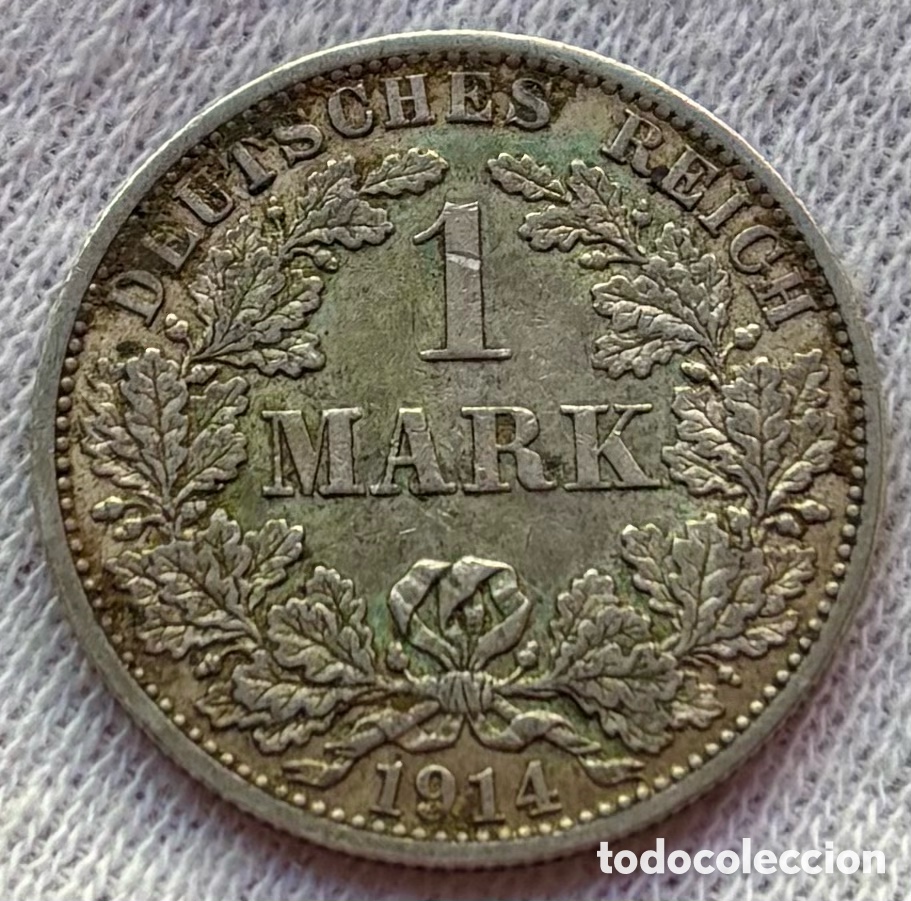 Monedas antiguas de Europa: Moneda PLATA ALEMANIA 1 Marco 1914-A. Mark