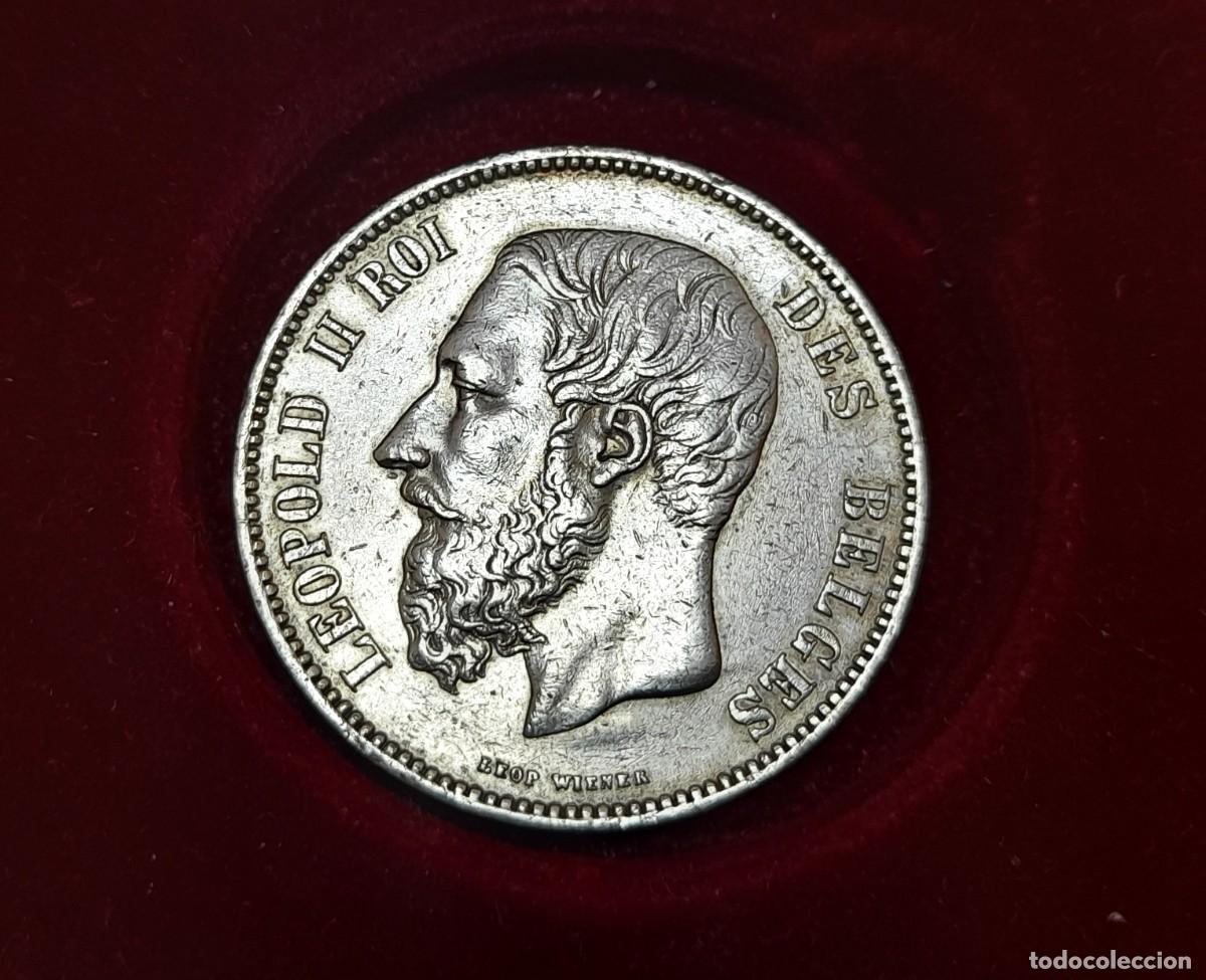 Monedas antiguas de Europa: Belgica, 5 Francs 1875