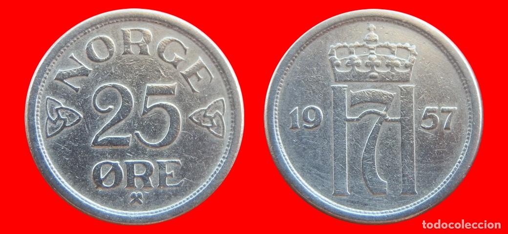 Alte M&uuml;nzen aus Europa: 25 ORE 1957 NORUEGA-155692