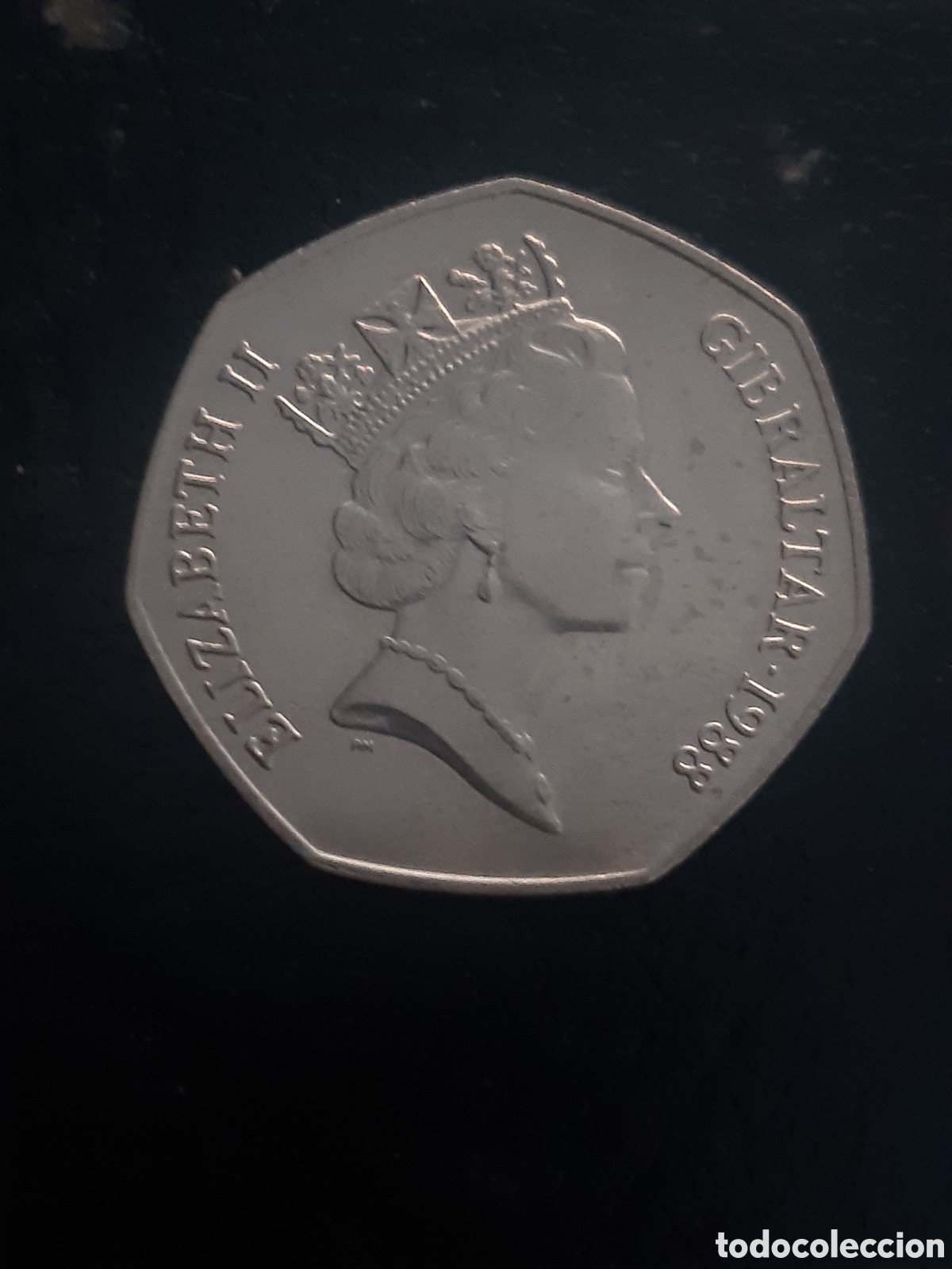 Monedas antiguas de Europa: Moneda Gibraltar 50 p. 1988