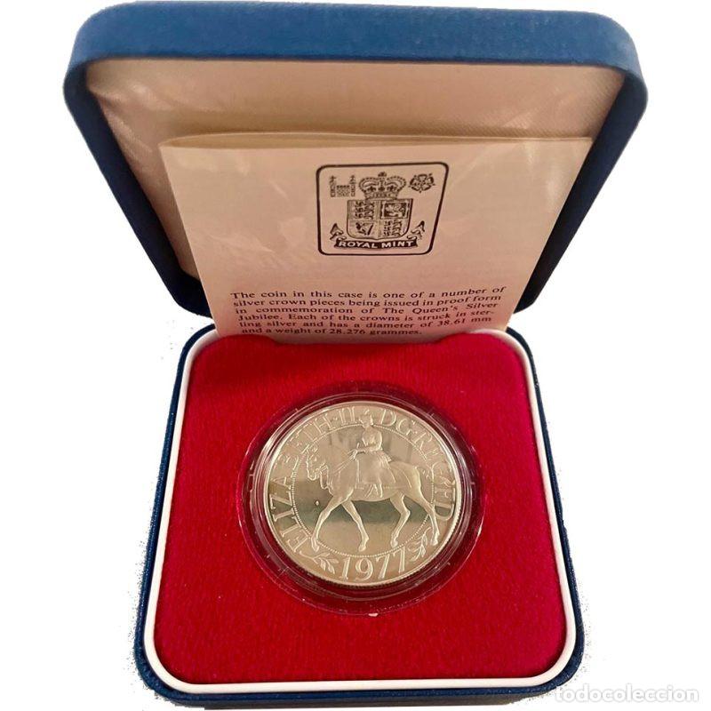 Monedas antiguas de Europa: REINO UNIDO INGLATERRA ROYAL MINT MONEDA DE PLATA JUBILEO REINA ISABEL II 1977