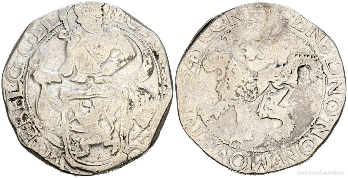 Moedas antigas da Europa: PA&Iacute;SES BAJOS. 1 Lion Daalder. (Ar. 26,39g/40mm). 1645. Provincia de Utrecht (Rep&uacute;blica de los Siete