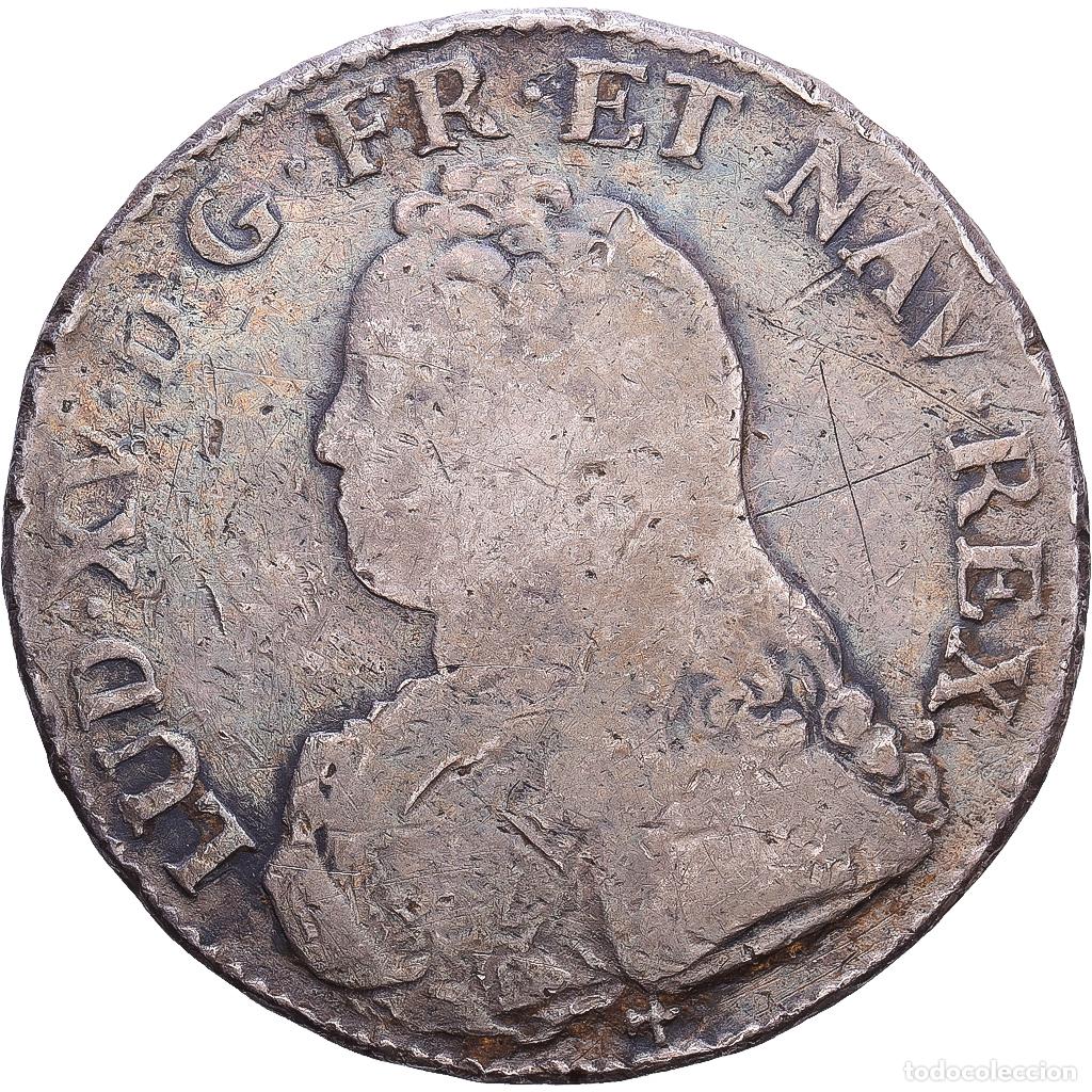 Monedas antiguas de Europa: [#1547459] Francia, Louis XV, Ecu aux branches d'olivier, 1728, Orl&eacute;ans, Plata, BC+
