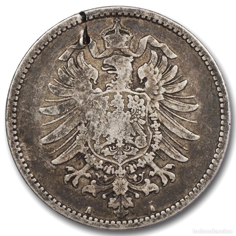 Monedas antiguas de Europa: Alemania 1 Mark 1880 A Wilhelm I Plata