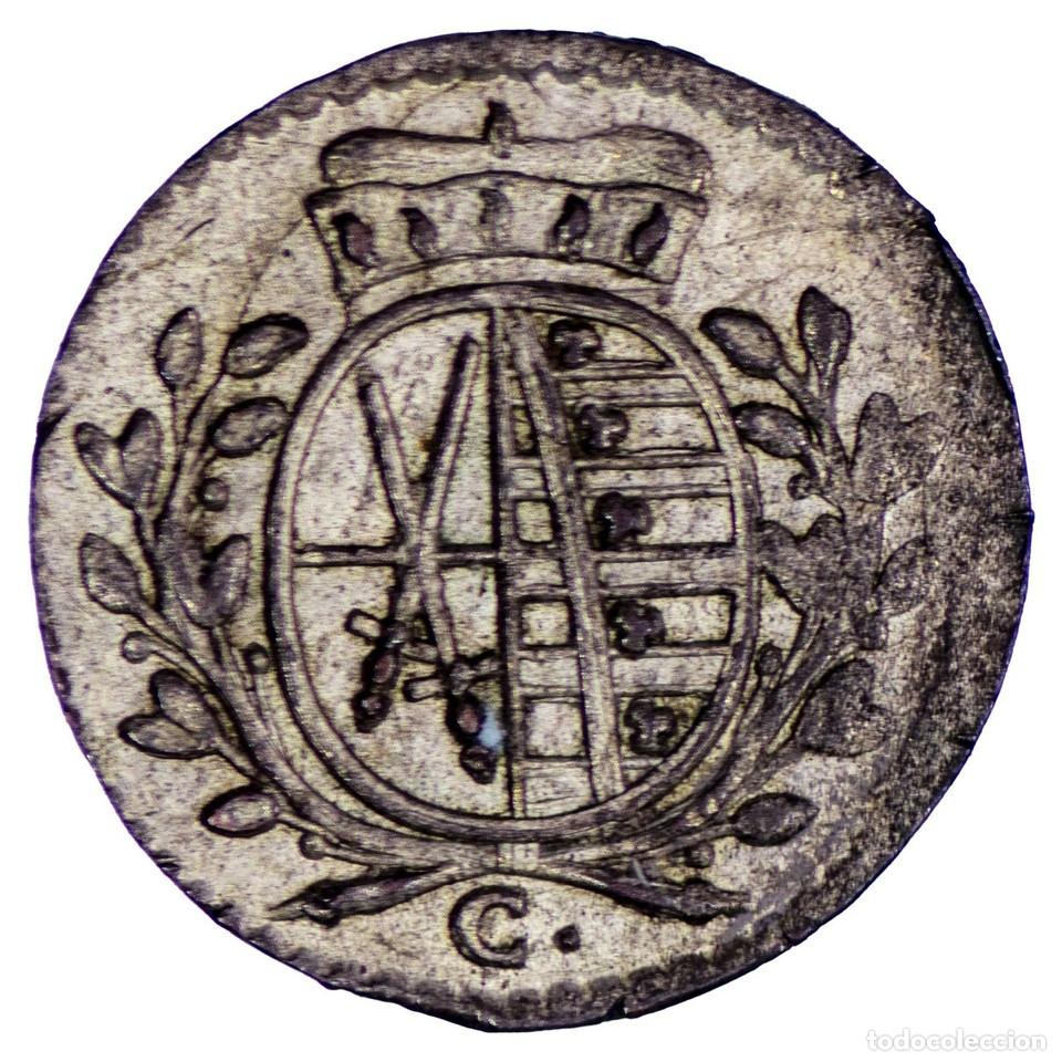 Monedas antiguas de Europa: Alemania 1 Pfennig 1765 C Electorado De Sajonia