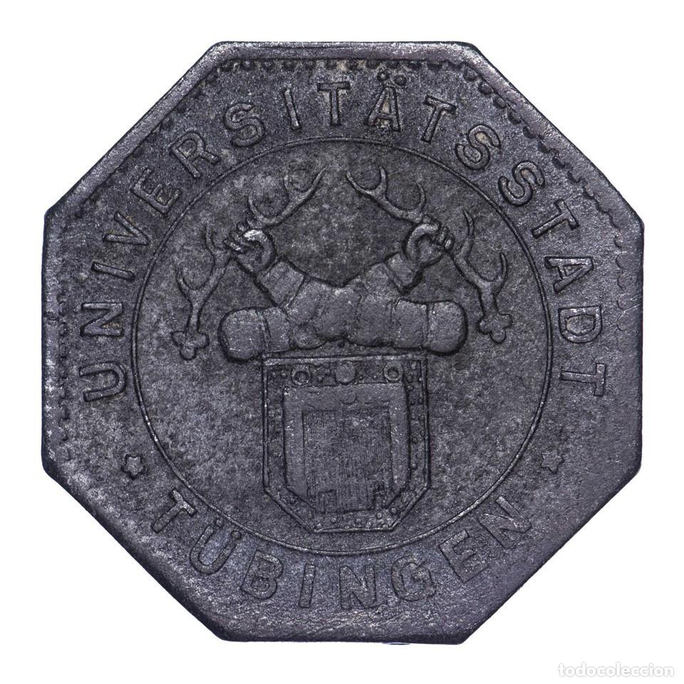 Monedas antiguas de Europa: Alemania ficha de necesidad 50 Peniques 1917 T&uuml;bingen zinc