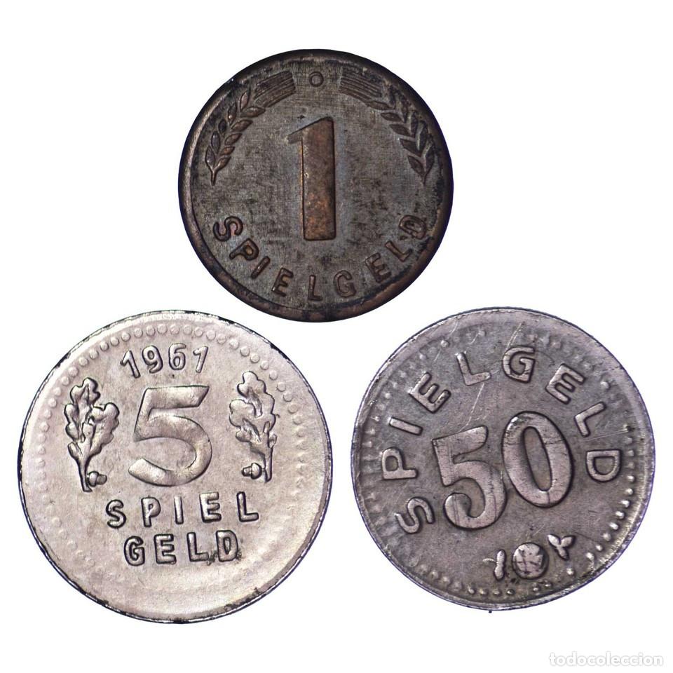 Monedas antiguas de Europa: Alemania Lote 3 Fichas Juego Estudio