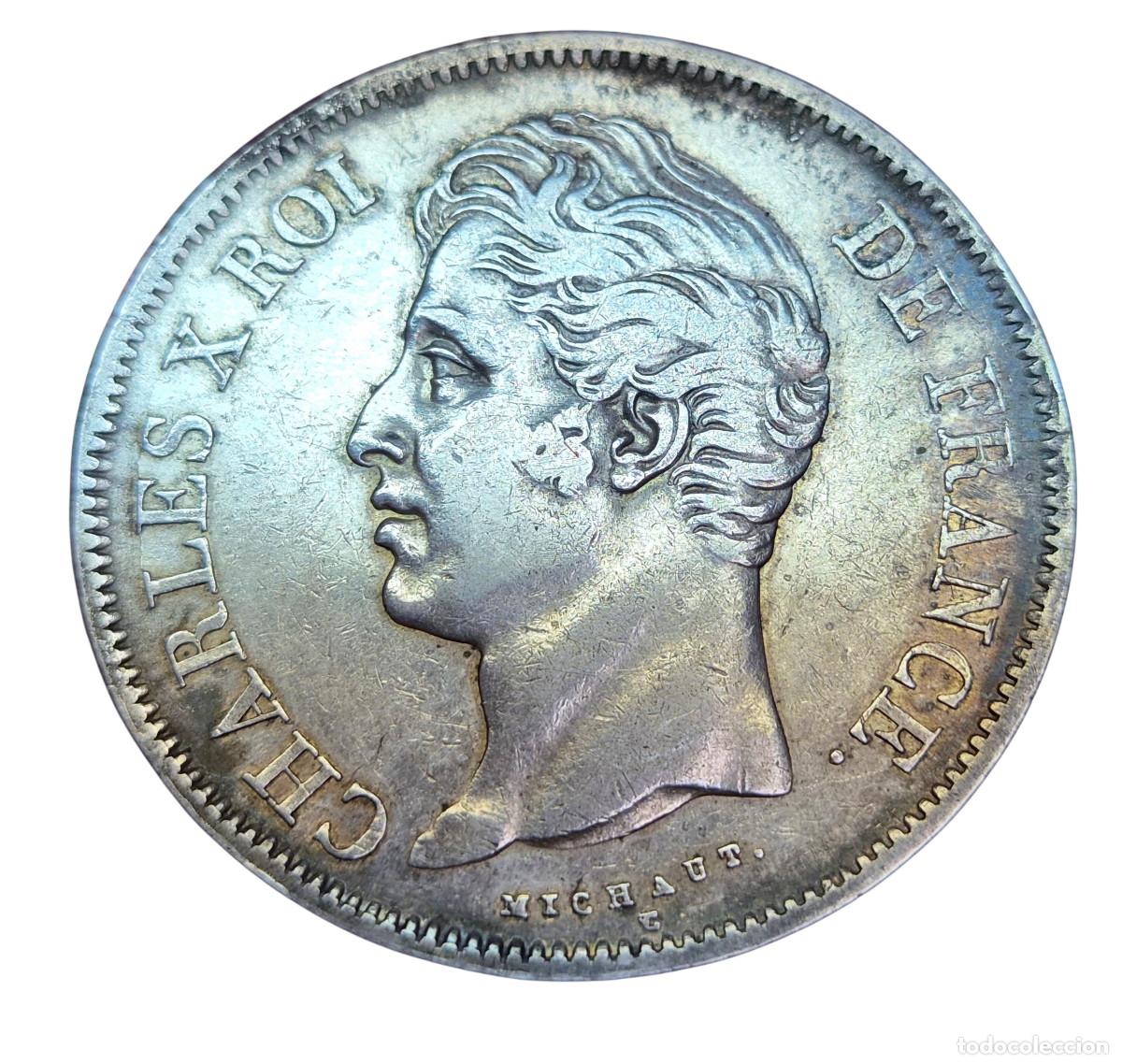 Monedas antiguas de Europa: FRANCIA. CARLOS X 5 FRANCOS. MARSELLA / MARSEILLE. 1830. TONO. Ag MBC