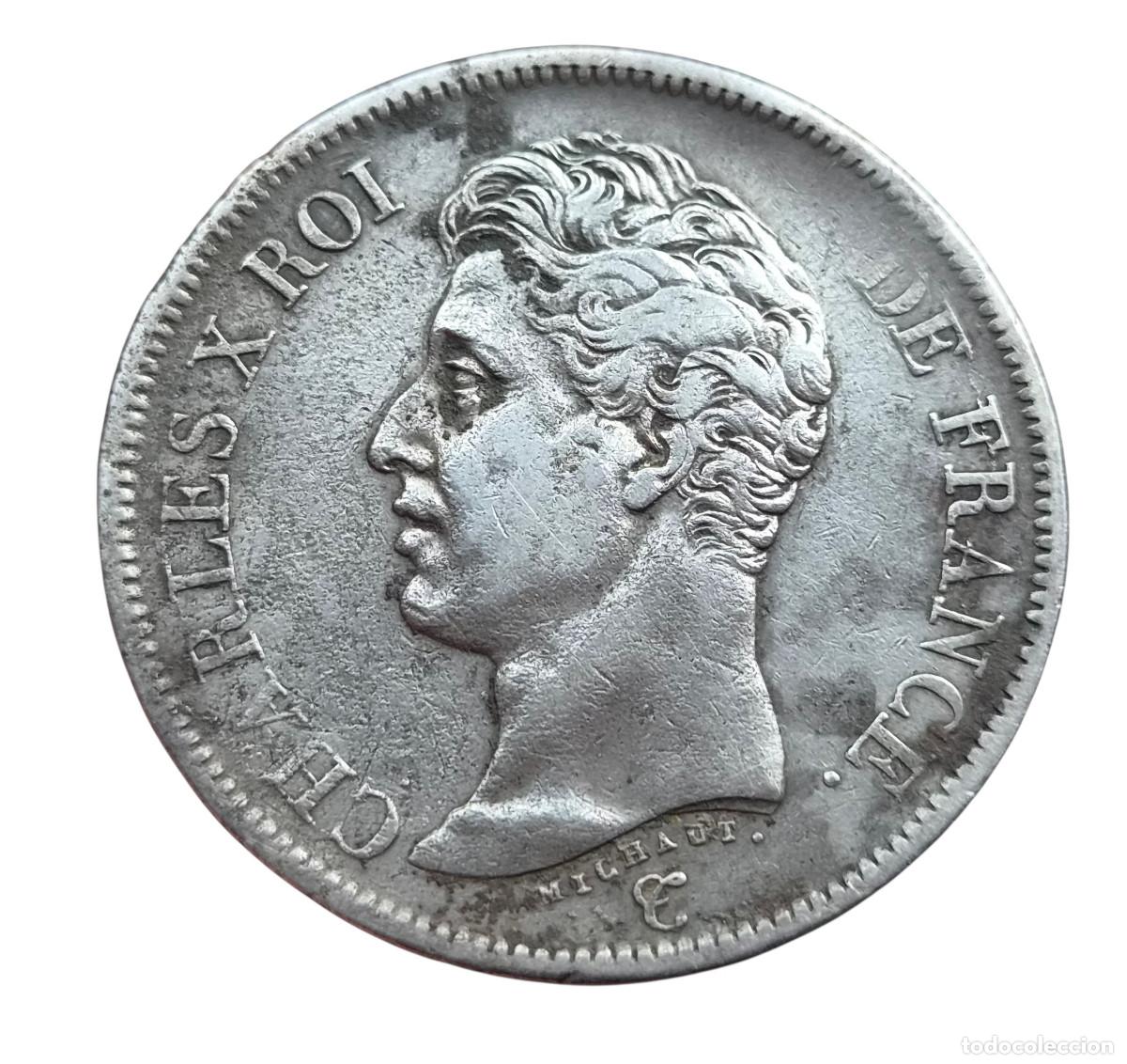 Monedas antiguas de Europa: FRANCIA. CARLOS X 5 FRANCOS. MARSELLA / MARSEILLE. 1825. Ag MBC