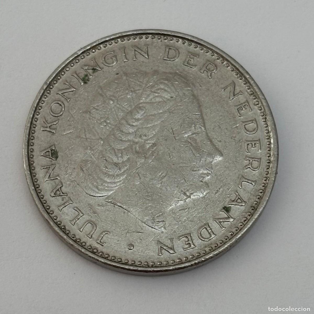 Monedas antiguas de Europa: MONEDA DE LOS PAISES BAJOS 2 GULDEN 1972 (FOTO)