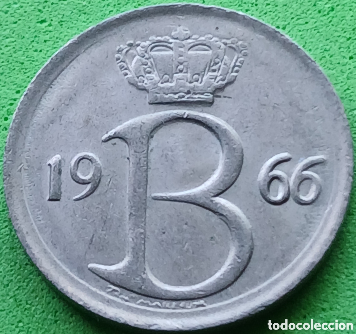 Monedas antiguas de Europa: B&eacute;lgica 25 c&eacute;ntimos 1966 km#154 Belgie