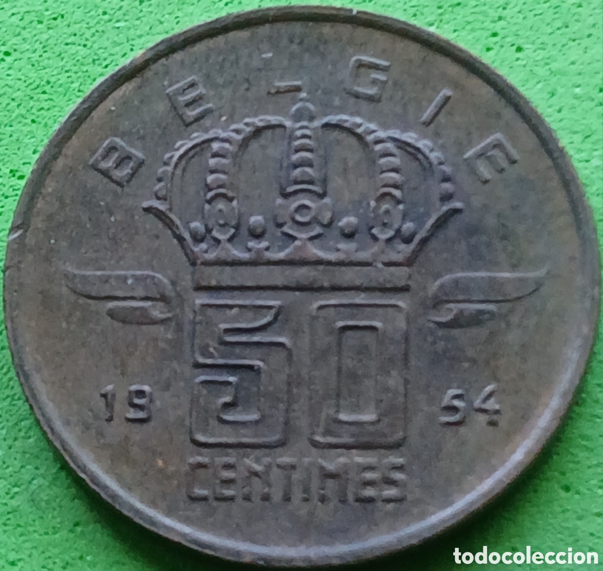 Monedas antiguas de Europa: B&eacute;lgica 50 c&eacute;ntimos 1954 km#145 Belgie