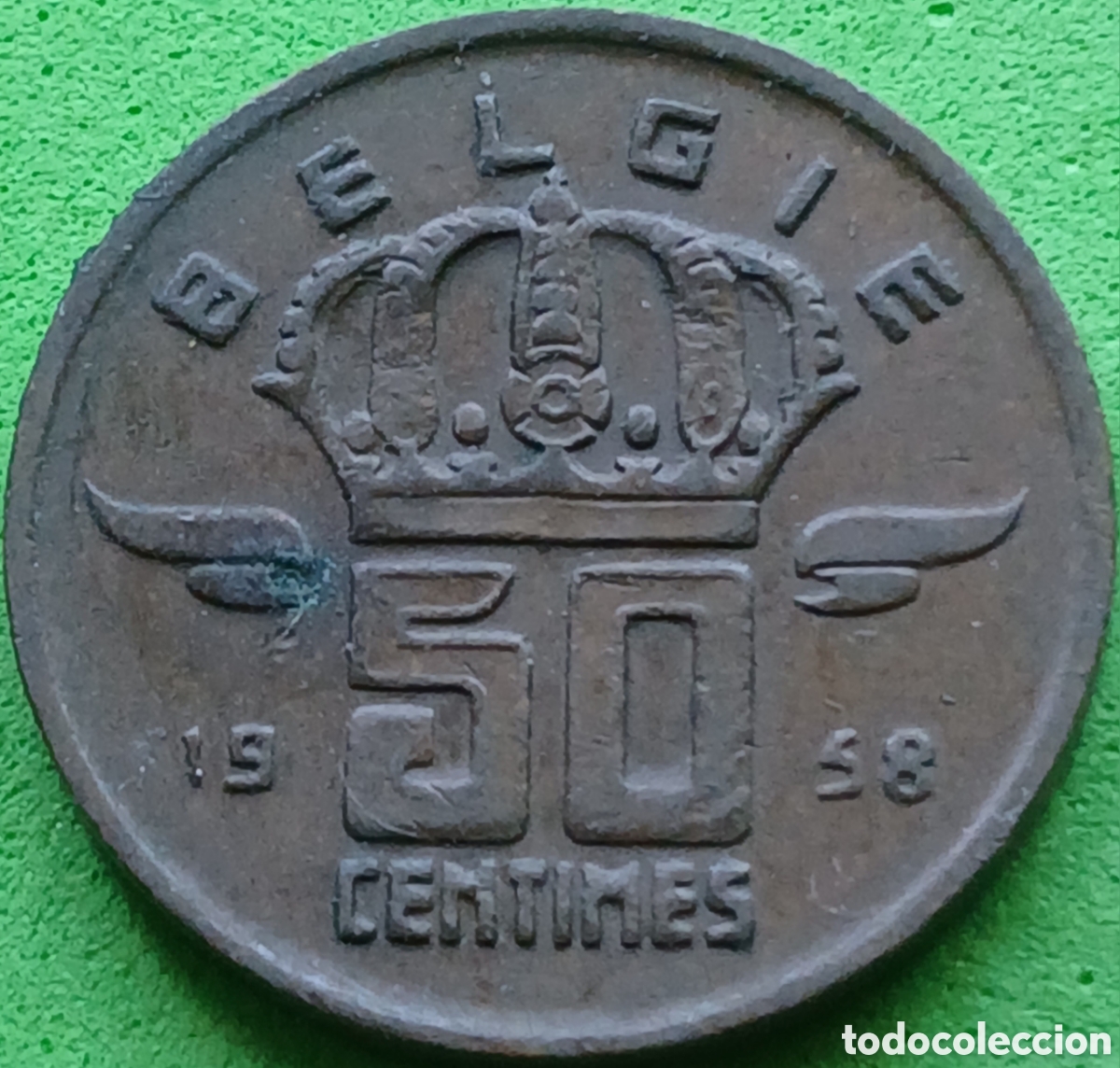 Monedas antiguas de Europa: B&eacute;lgica 50 c&eacute;ntimos 1958 km#149 Belgie