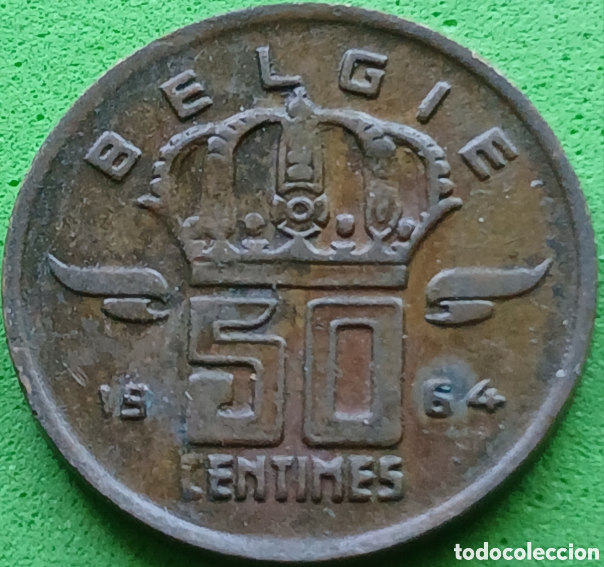 Monedas antiguas de Europa: B&eacute;lgica 50 c&eacute;ntimos 1964 km#149 Belgie