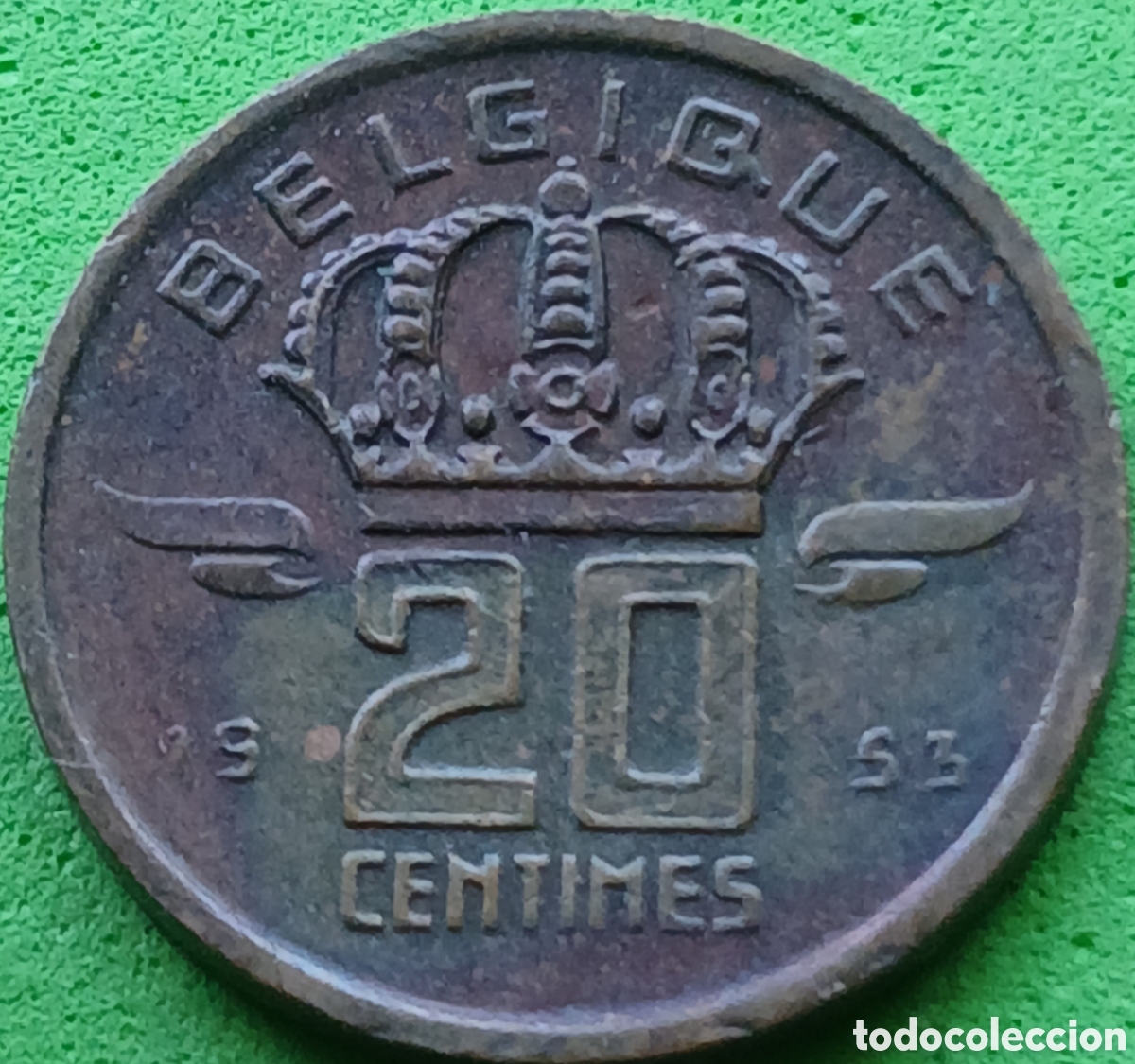Monedas antiguas de Europa: B&eacute;lgica 20 c&eacute;ntimos 1953 km#146 Belgique