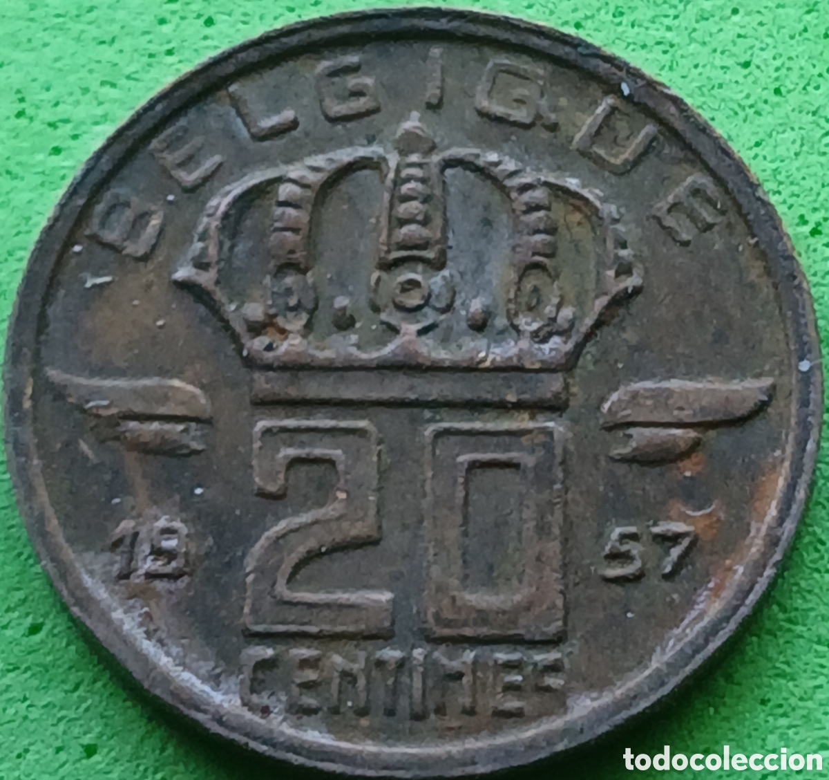 Monedas antiguas de Europa: B&eacute;lgica 20 c&eacute;ntimos 1957 km#146 Belgique