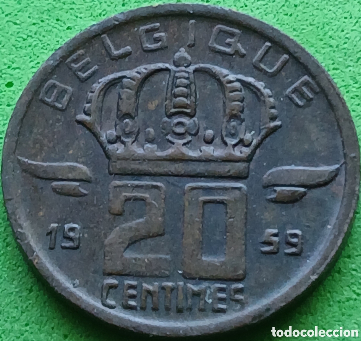 Monedas antiguas de Europa: B&eacute;lgica 20 c&eacute;ntimos 1959 km#146 Belgique