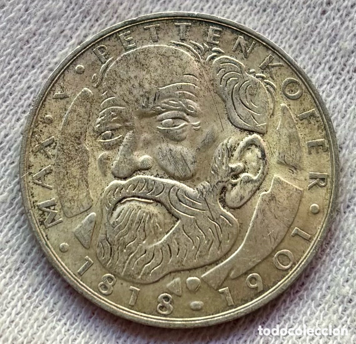 Monedas antiguas de Europa: Moneda PLATA ALEMANIA 5 Marcos 1968-D Pettenkofer. Mark