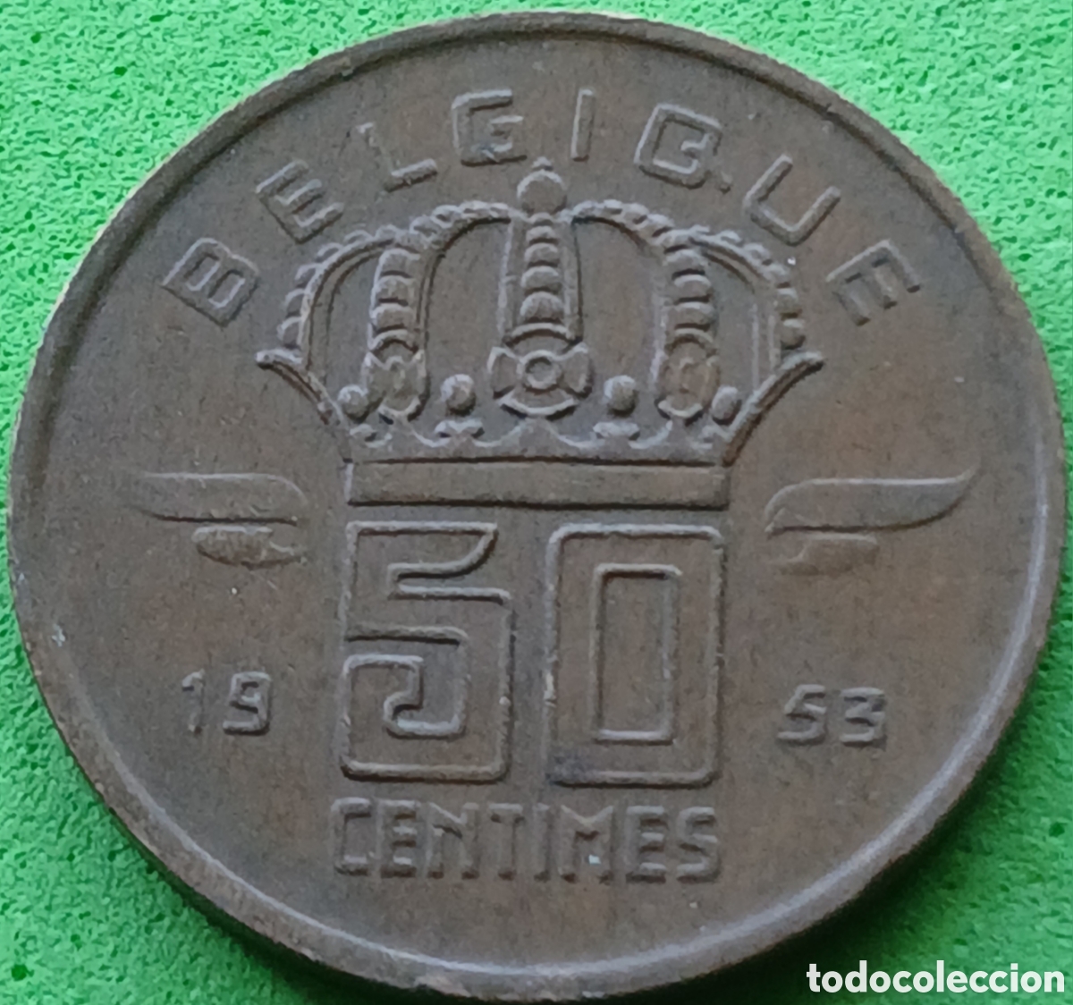 Monedas antiguas de Europa: B&eacute;lgica 50 c&eacute;ntimos 1953 km#144 Belgique