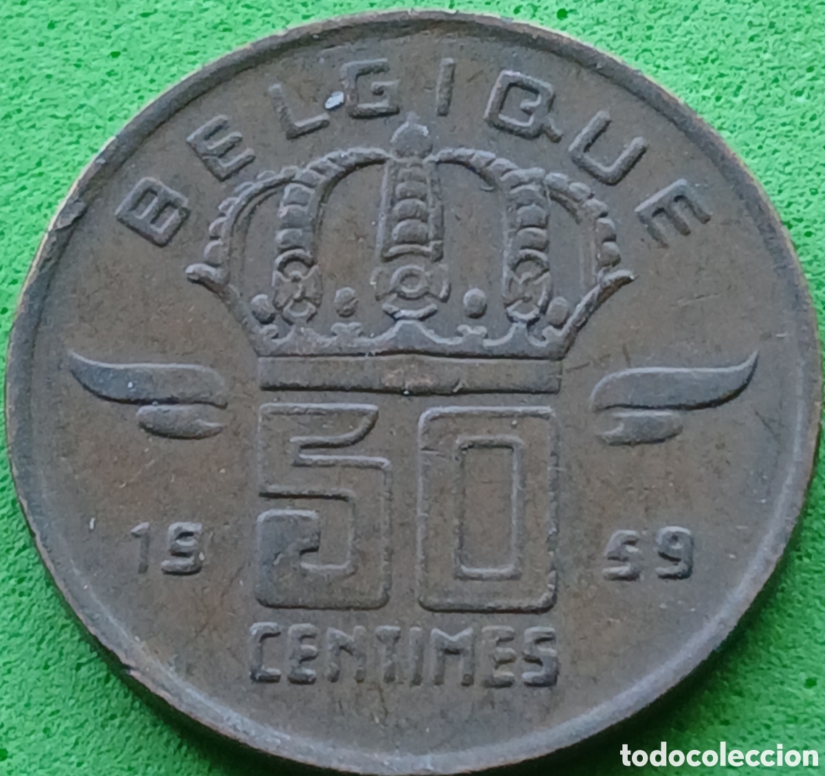 Monedas antiguas de Europa: B&eacute;lgica 50 c&eacute;ntimos 1959 km#148 Belgique