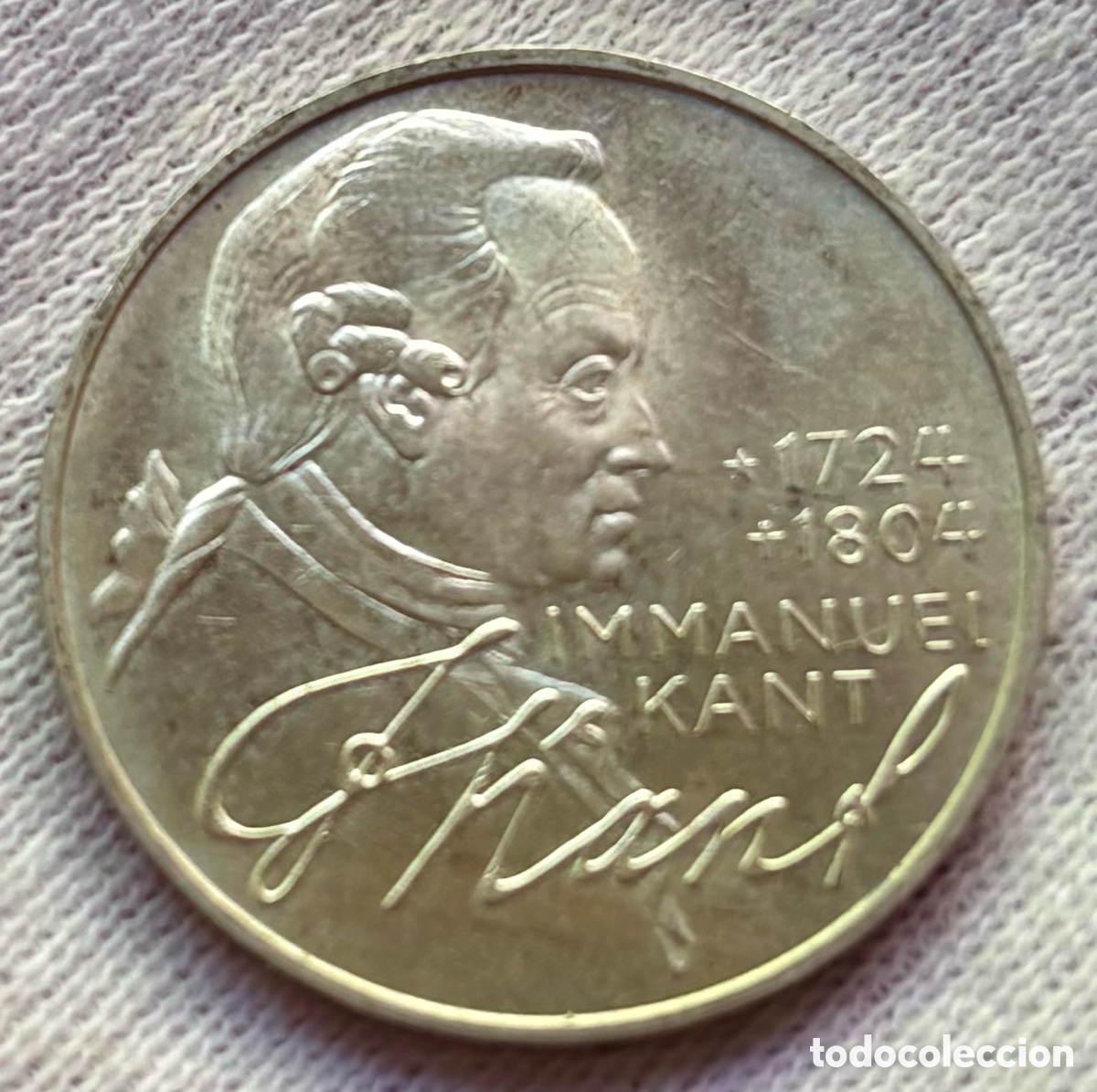 Monedas antiguas de Europa: Moneda PLATA ALEMANIA 5 Marcos 1974-D. Immanuel Kant. Mark