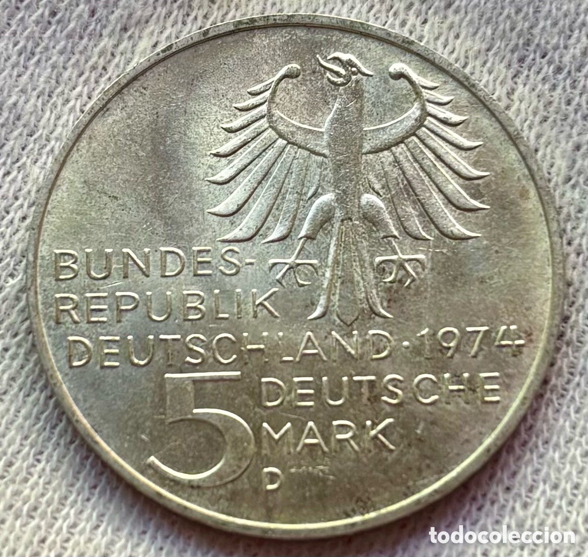 Monedas antiguas de Europa: Moneda PLATA ALEMANIA 5 Marcos 1974-D. Immanuel Kant. Mark