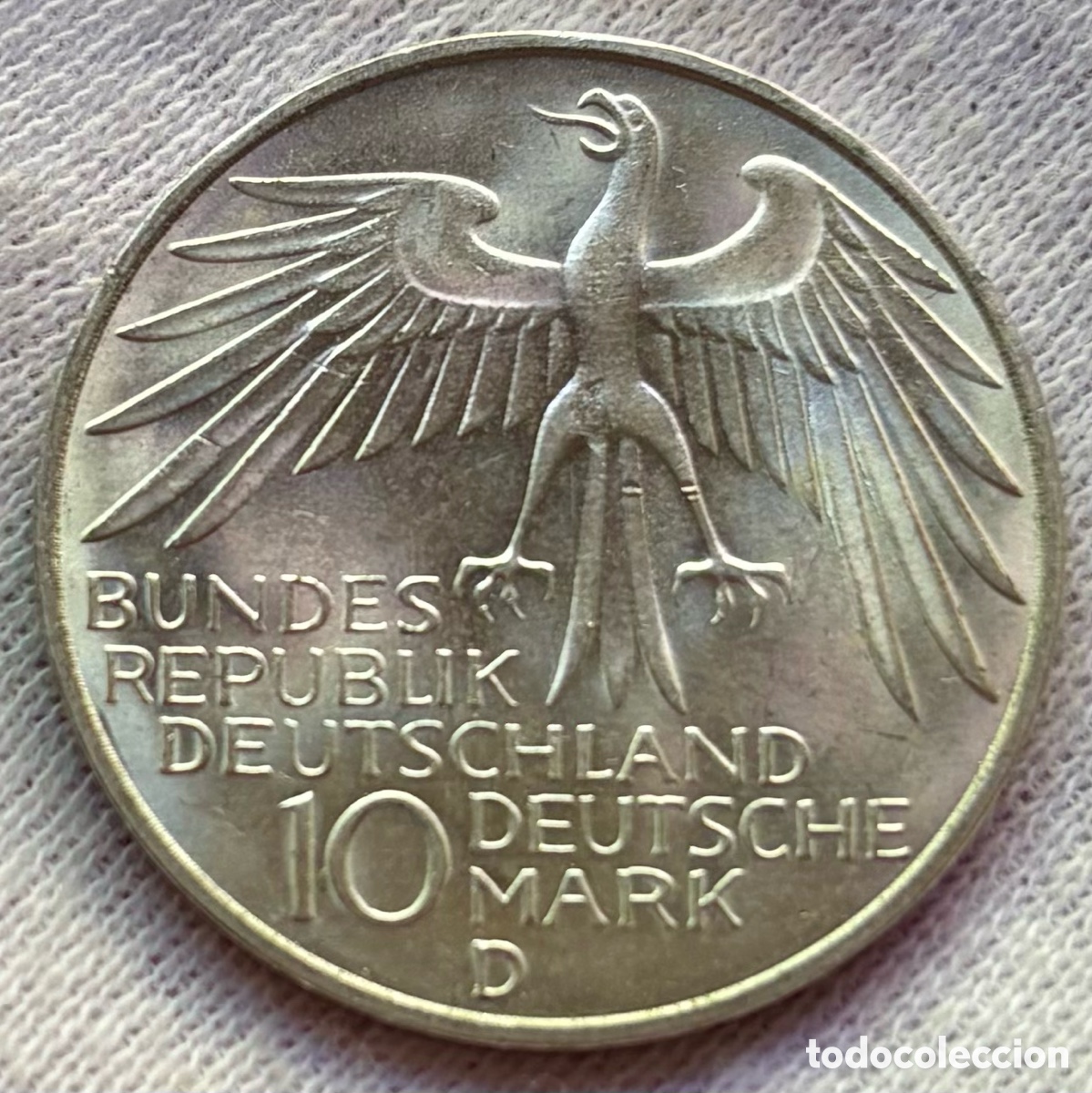 Monedas antiguas de Europa: Moneda PLATA ALEMANIA 10 Marcos 1972-D. Olimpiadas Munich. Mark