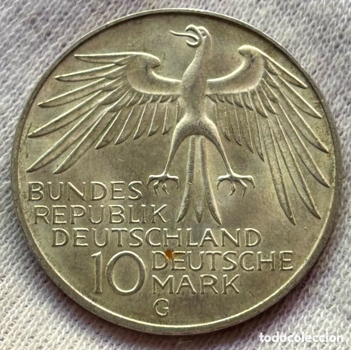Monedas antiguas de Europa: Moneda PLATA ALEMANIA 10 Marcos 1972-G . Olimpiadas Munich. Mark