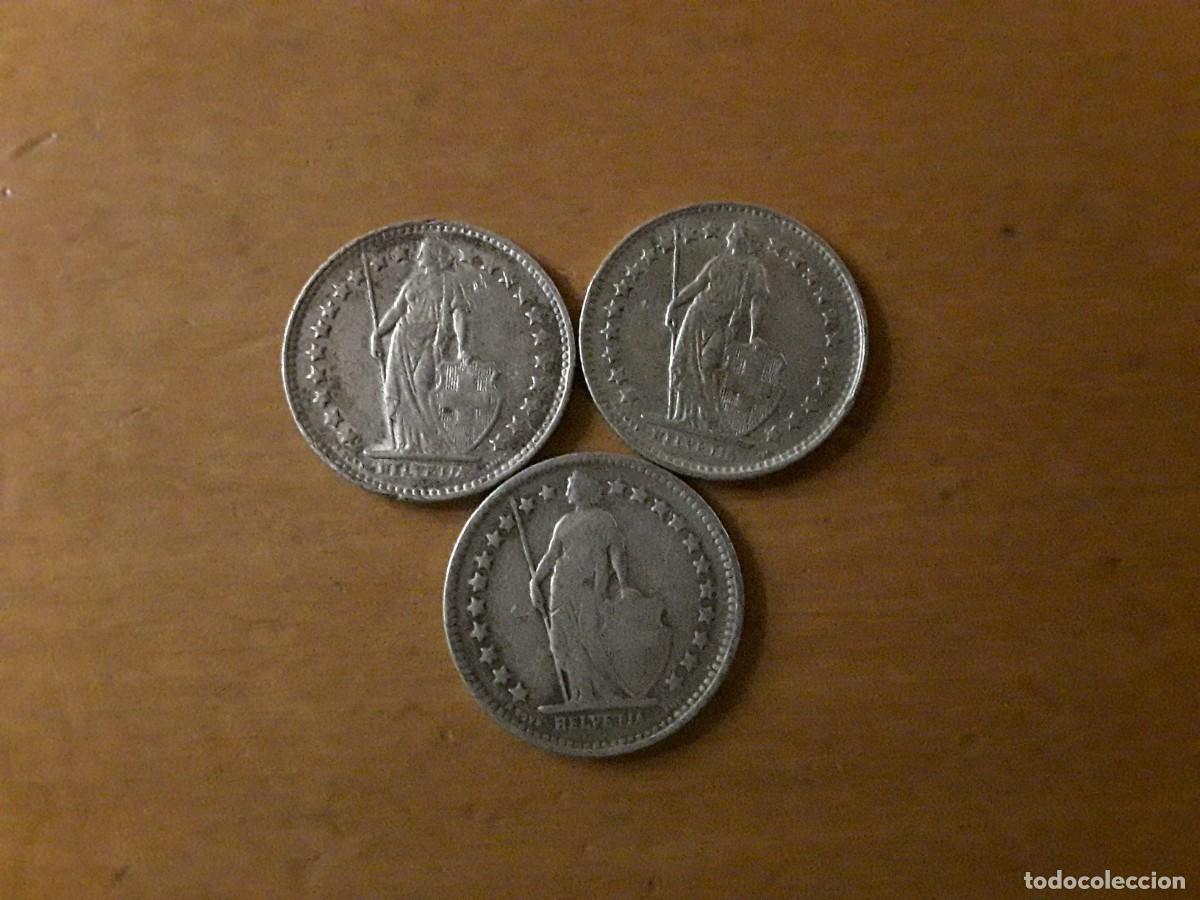 Monete antiche di Europa: SUIZA - LOTE 1/2 FRANCO DE PLATA A&Ntilde;O 1920 + 1948 + 1956.