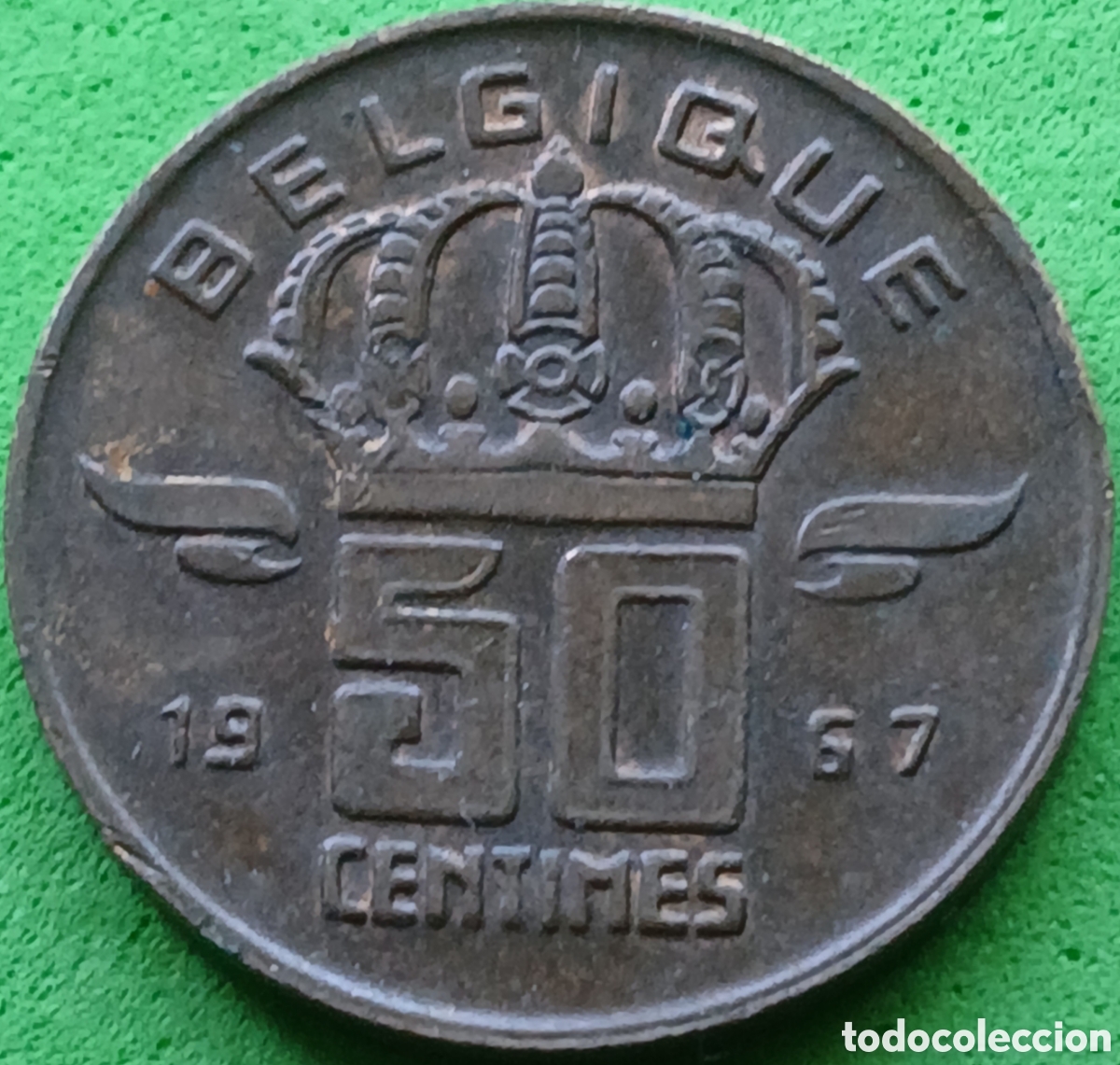 Monedas antiguas de Europa: B&eacute;lgica 50 c&eacute;ntimos 1967 km#148 Belgique