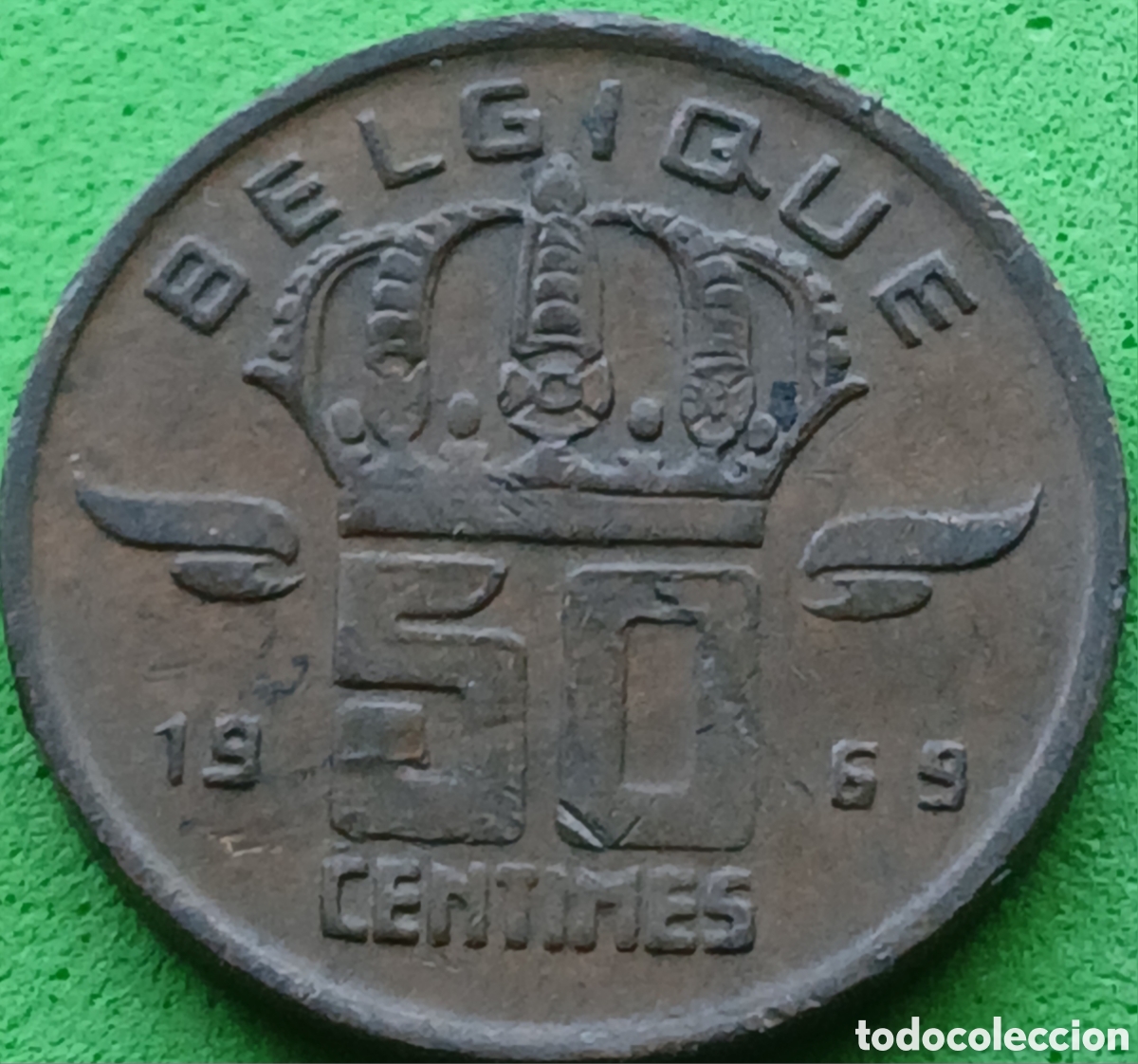 Monedas antiguas de Europa: B&eacute;lgica 50 c&eacute;ntimos 1969 km#148 Belgique