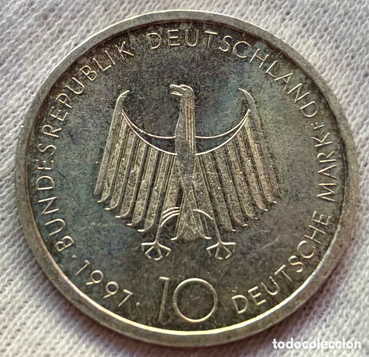 Monedas antiguas de Europa: Moneda PLATA ALEMANIA 10 Marcos 1997. Dieselmotor. Mark