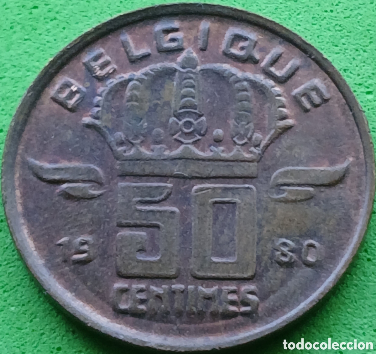 Monedas antiguas de Europa: B&eacute;lgica 50 c&eacute;ntimos 1980 km#148 Belgique