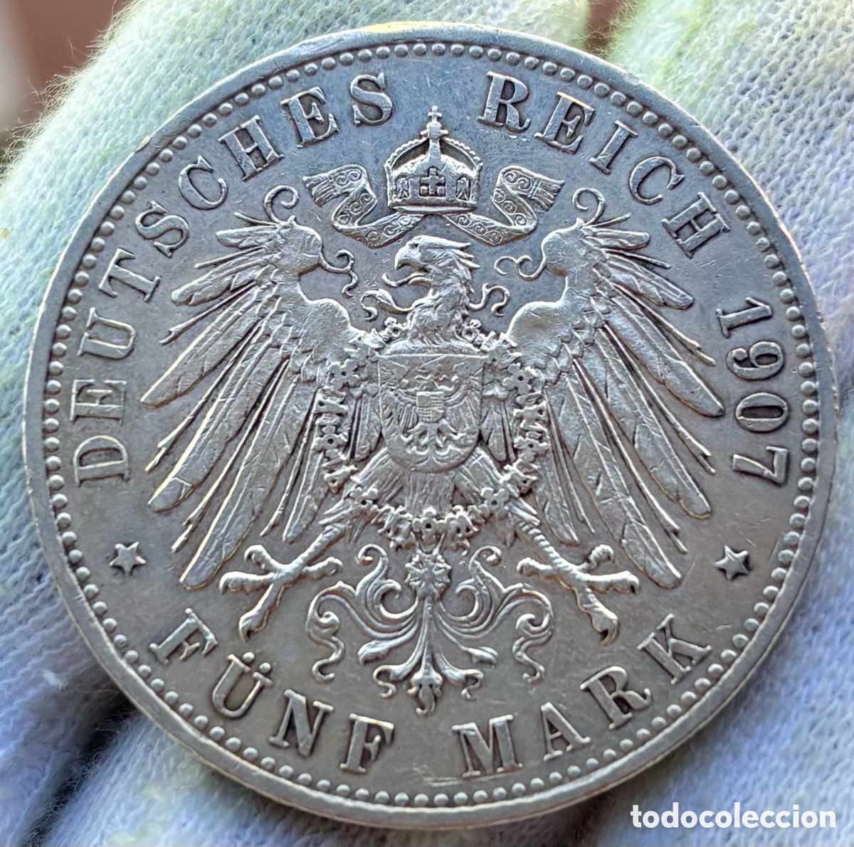 Monedas antiguas de Europa: Moneda PLATA ALEMANIA 5 Marcos 1907-D. Bayern. Bavaria Otto . Mark