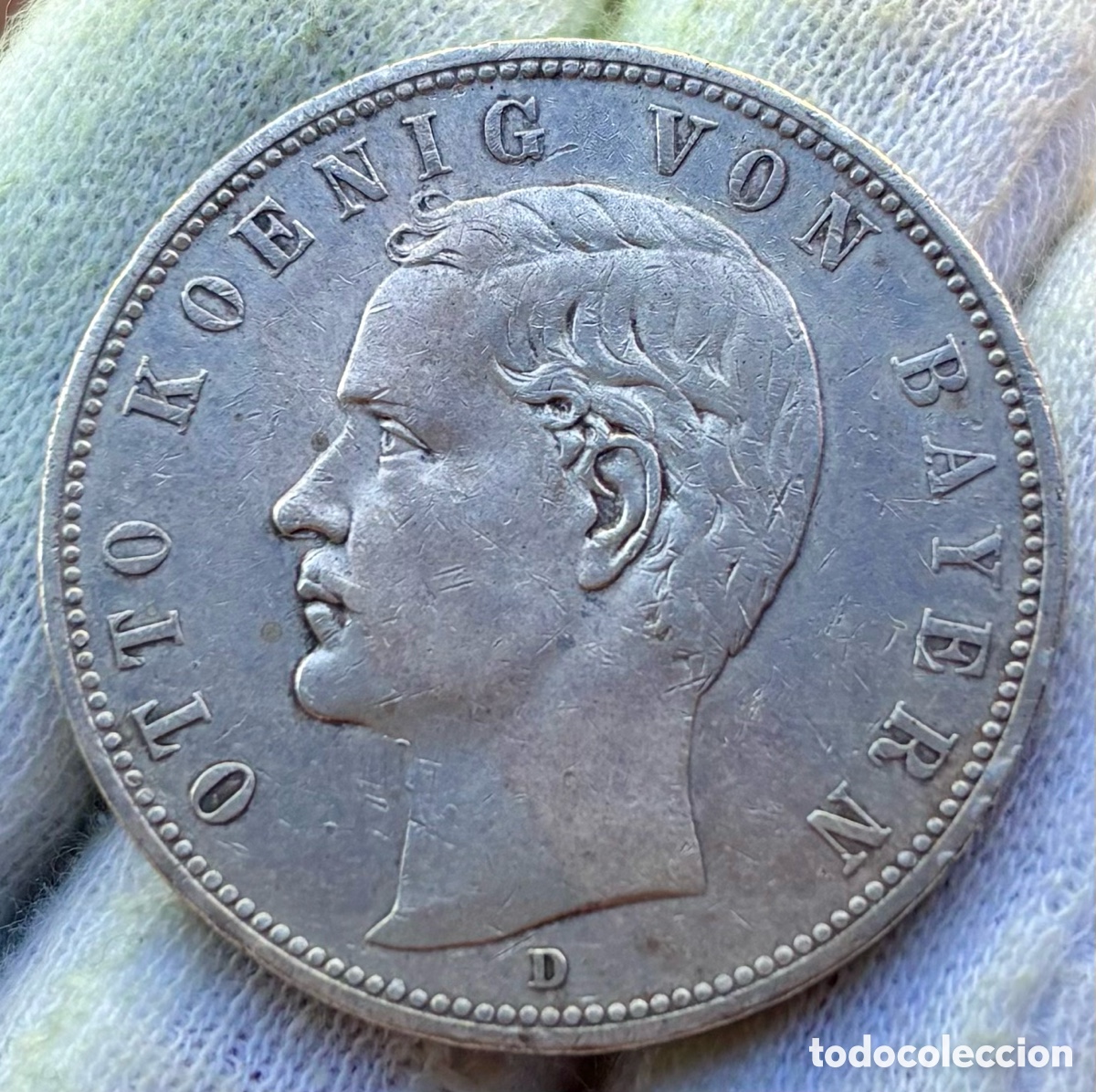 Monedas antiguas de Europa: Moneda PLATA ALEMANIA 5 Marcos 1907-D. Otto . Mark