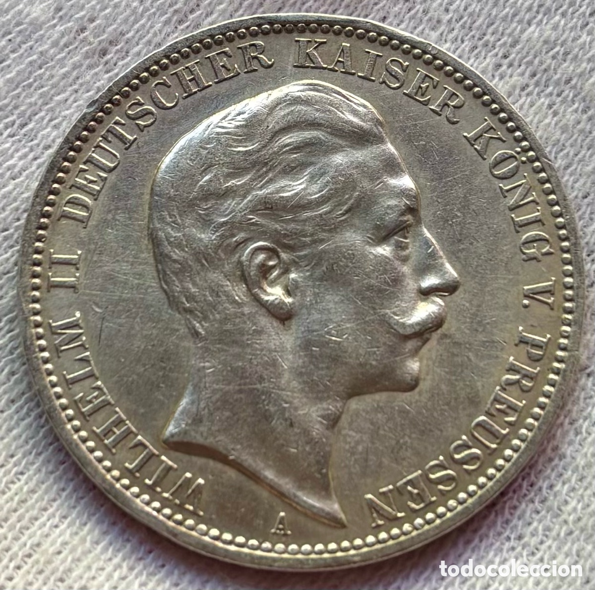 Monedas antiguas de Europa: Moneda PLATA PRUSIA (Estados Alemanes) 3 Marcos 1909-A. Drei Mark. Alemania