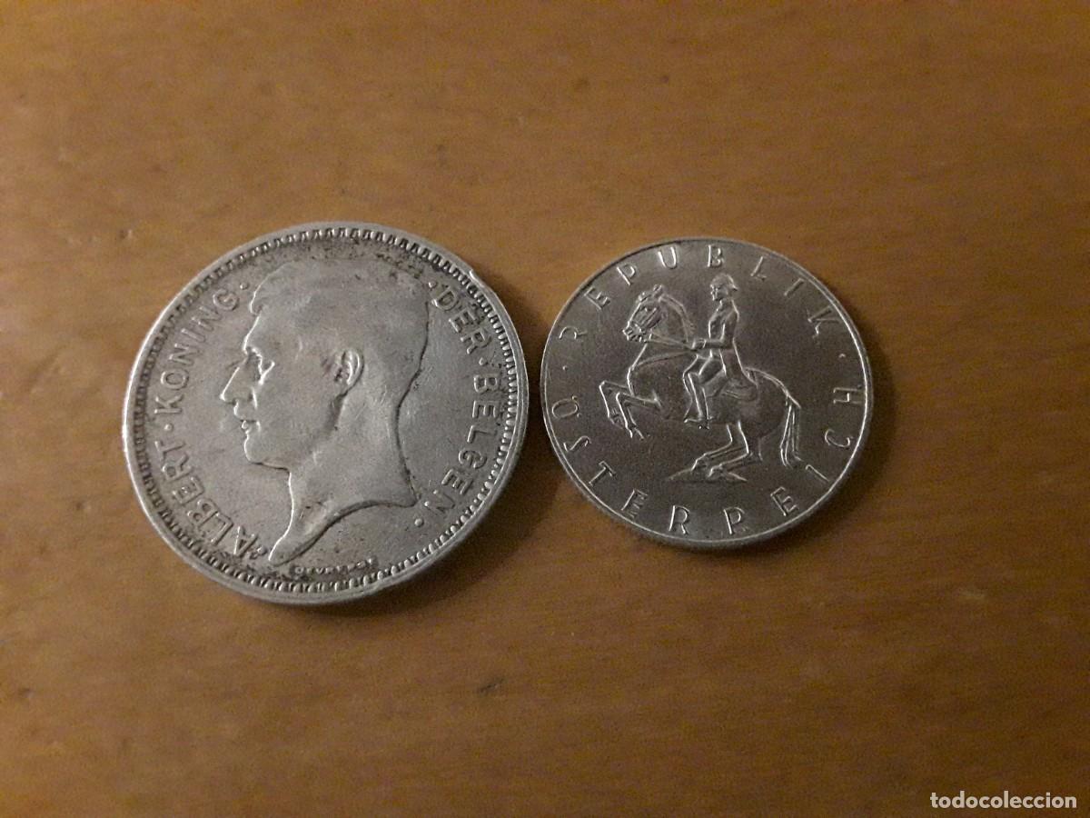 Monedas antiguas de Europa: LOTE BELGICA 20 FRANCOS DE PLATA A&Ntilde;O 1934 + AUSTRIA 5 SCHILLING DE PLATA A&Ntilde;O 1960.