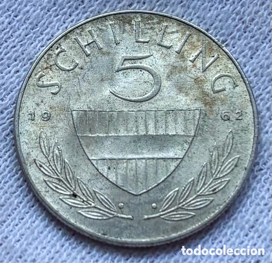 Monedas antiguas de Europa: Moneda PLATA AUSTRIA 5 Chelines 1962 SC-. Shilling