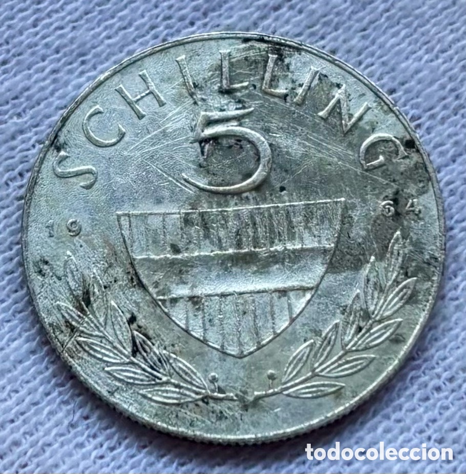 Monedas antiguas de Europa: Moneda PLATA AUSTRIA 5 Chelines 1964. Shilling