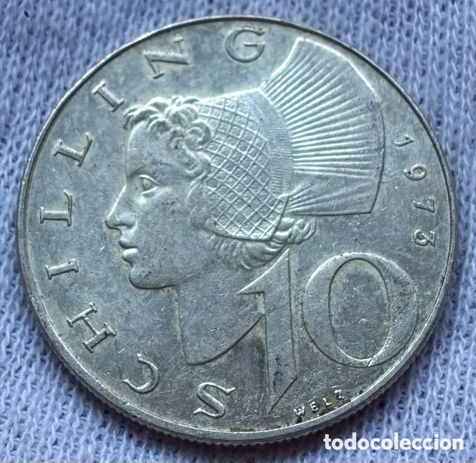 Monedas antiguas de Europa: Moneda PLATA AUSTRIA 10 Chelines 1973. Shilling
