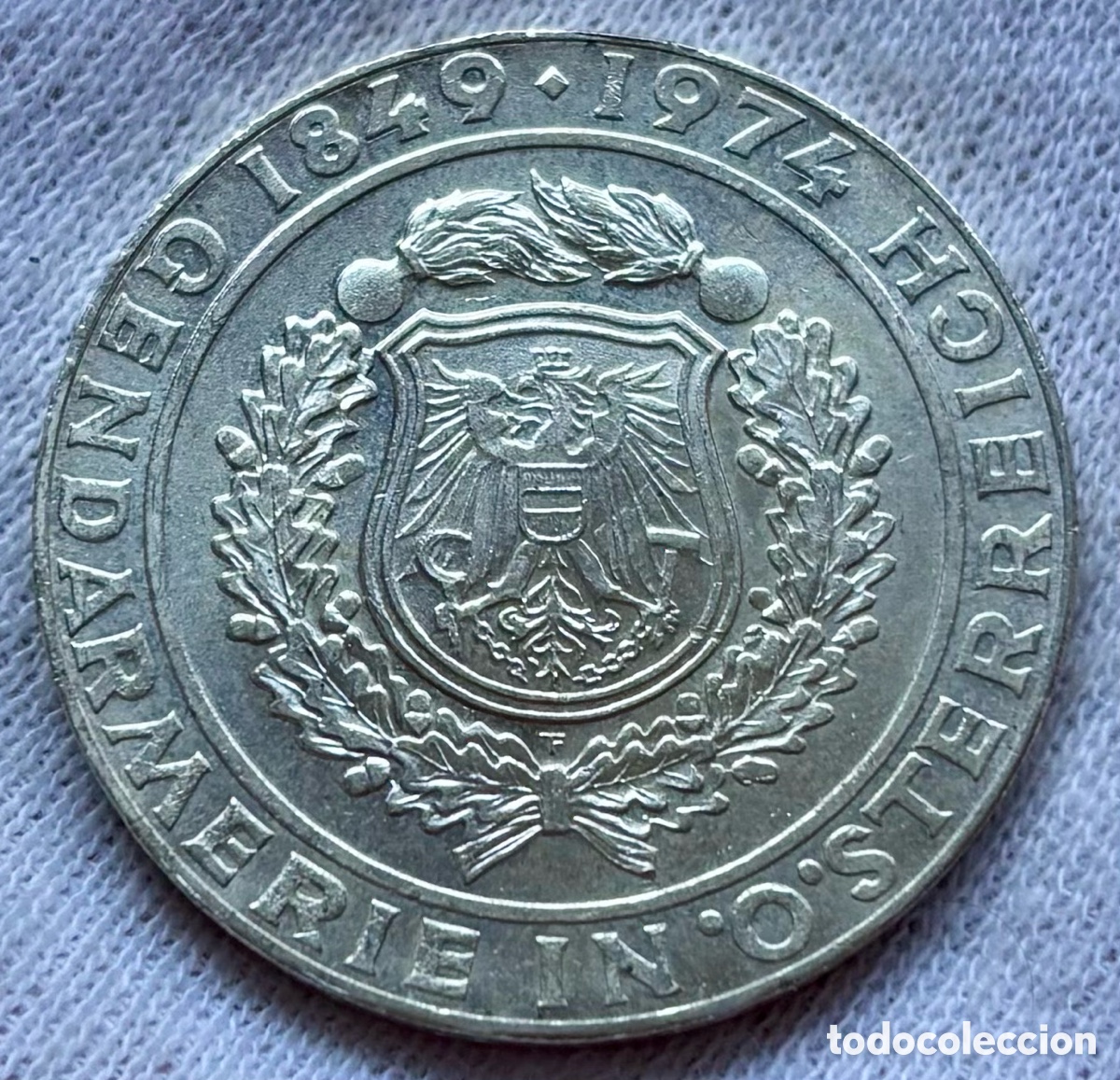 Monedas antiguas de Europa: Moneda PLATA AUSTRIA 50 Chelines 1974. Aniversario Polic&iacute;a. Schilling