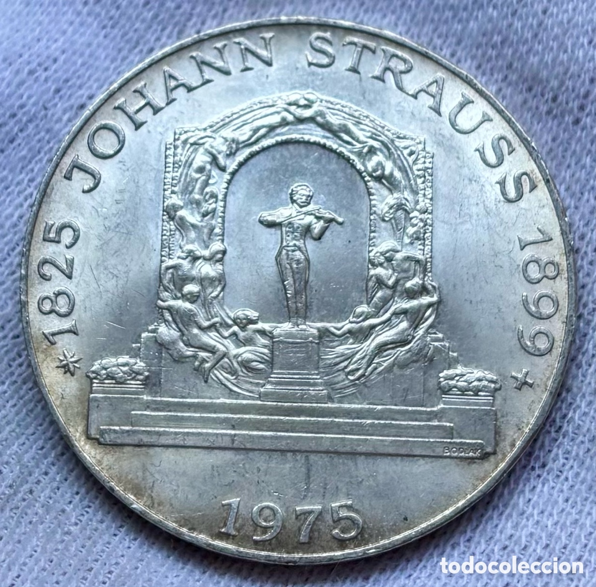 Monedas antiguas de Europa: Moneda PLATA AUSTRIA 100 Chelines 1975. Johann Strauss. Schilling